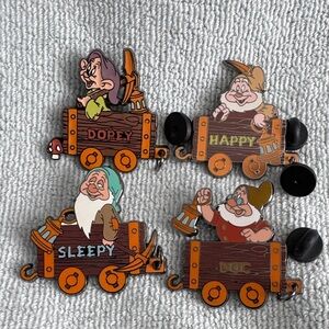 Disney Snow White Dwarfs  Pins- Brown & Orange